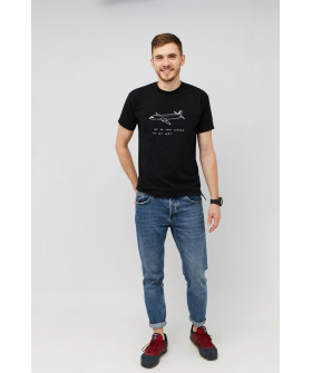 MEMO T-shirt men's black print "Up in the clouds on my way"