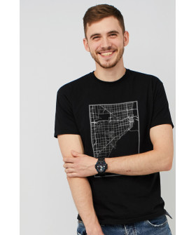 MEMO men's black T-shirt "Miami map"