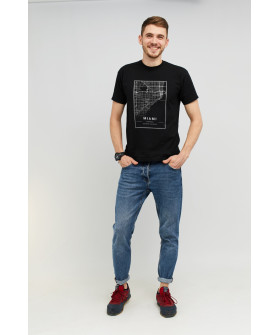 MEMO men's black T-shirt "Miami map"
