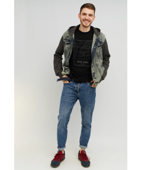 MEMO T-shirt men's black "New York map"