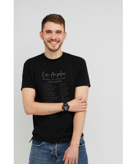 MEMO T-shirt for men black "Los Angeles. Bucket list challenge"