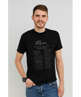 MEMO men's black T-shirt "Milan. Bucket list challenge"