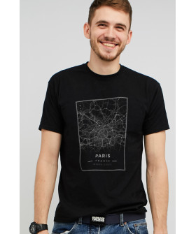 MEMO T-shirt for men black "Paris map"