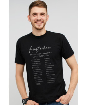 MEMO T-shirt for men black "Amsterdam. Bucket list challenge"