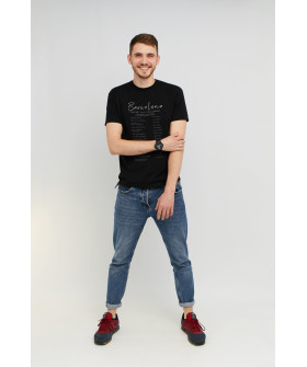 MEMO T-shirt for men black "Barcelona. Bucket list challenge"