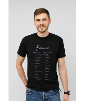 MEMO T-shirt for men black "France. Bucket list challenge"