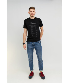 MEMO T-shirt for men black "France. Bucket list challenge"