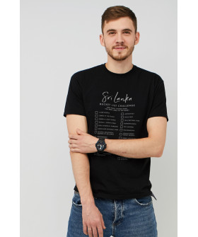 MEMO T-shirt for men black "Sri Lanka. Bucket list challenge"