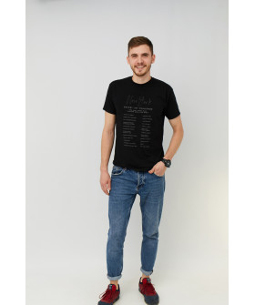 MEMO T-shirt for men black "New York. Bucket list challenge"