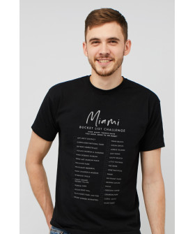 MEMO men's black T-shirt "Miami. Bucket list challenge"