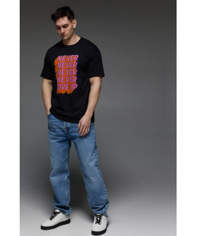 Aspirine men's T-shirt black "Never give up"