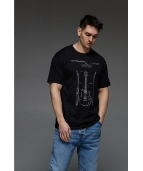 Aspirine men's black T-shirt "Guitar.Patent"