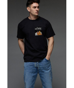 Aspirine men's black T-shirt "Good morning hedonist people"