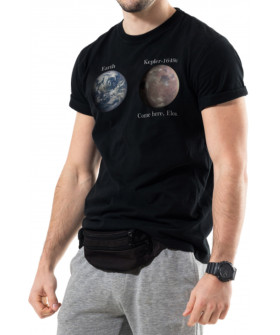 Trace of Space men's black T-shirt "Come here, Elon"