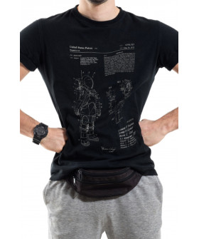 Trace of Space men's black T-shirt "space suit patent"