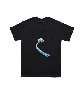Trace of Space men's black T-shirt "UZ train Kyiv-Kosmos"