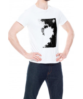 Trace of Space men's white T-shirt "Space pazle"