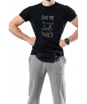 Trace of Space men's black T-shirt "Give me space"