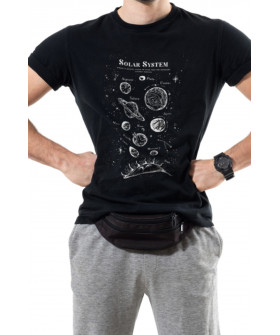 Trace of Space men's black T-shirt "Solar system"