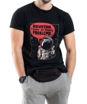 Trace of Space men's black T-shirt "Houston, i have some many problems..."