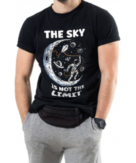 Trace of Space men's black T-shirt "The sy is not the limit"