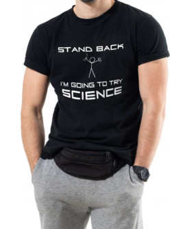 T-shirt Trace of Space men's black "Stand back. I`m going to try science"