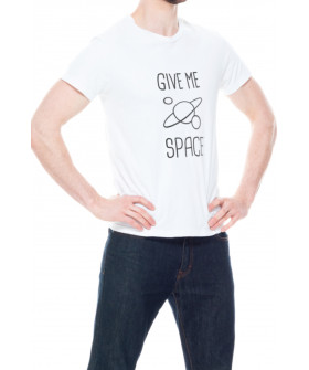 Trace of Space men's white T-shirt "Give me space"