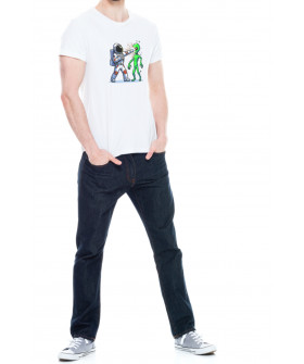 Trace of Space men's white T-shirt "Humans wins"