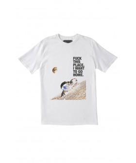 T-shirt Trace of Space men's white "F** this place. I want to go home"