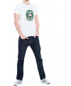 Trace of Space men's white T-shirt "Star wars coffee"