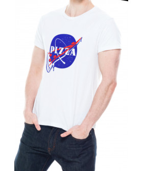 T-shirt Trace of Space men's white "Pizza"