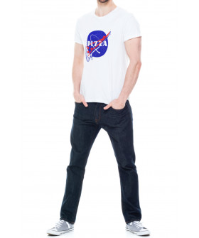 T-shirt Trace of Space men's white "Pizza"