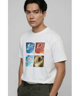 Футболка Akiba93 чоловіча біла з аніме принтом