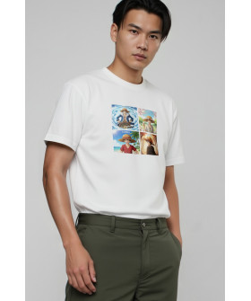 Футболка Akiba93 чоловіча біла з аніме принтом