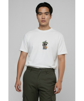 Футболка Akiba93 чоловіча біла з аніме принтом