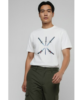 Футболка Akiba93 чоловіча біла з аніме принтом