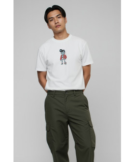 Akiba93 men's white T-shirt with anime print