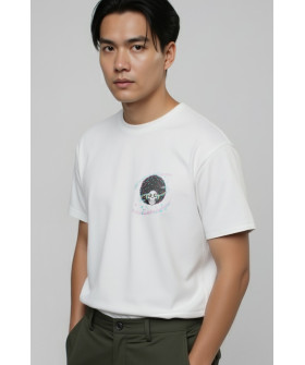 Akiba93 men's white T-shirt with anime print