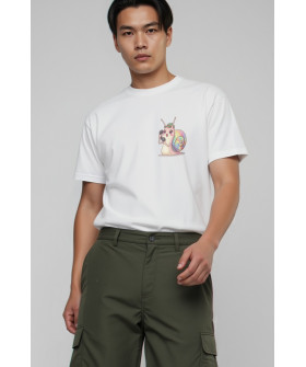 Akiba93 men's white T-shirt with anime print