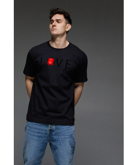 Aspirine men's black T-shirt "Love on/off"