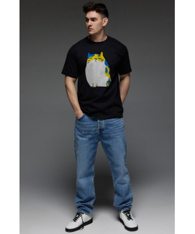 Aspirine men's black patriotic T-shirt "Cat"