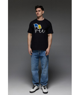 Aspirine men's black patriotic T-shirt "Free Ukraine"