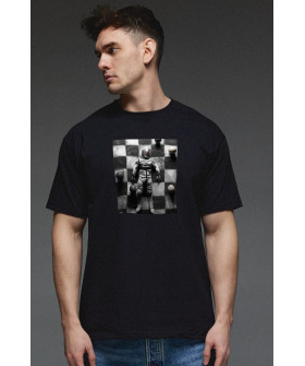 Aspirine men's black T-shirt "Space chess"