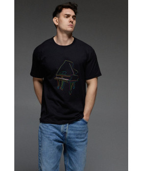 Aspirine men's black T-shirt "Piano"