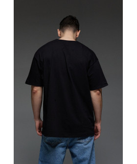 Футболка Aspirine  Oversize чоловіча чорна "Елегантний, витончений, стильний"