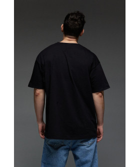 Футболка Aspirine  Oversize чоловіча чорна "Я вірю. Я можу"