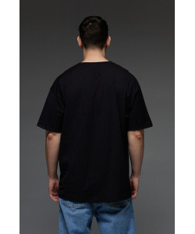 Футболка Aspirine  Oversize чоловіча чорна "Вплив на справу"