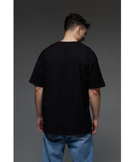 Футболка Aspirine  Oversize чоловіча чорна "Ренген боксу"