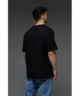 Футболка Aspirine  Oversize чоловіча чорна "Ренген музики"