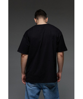 Футболка Aspirine  Oversize чоловіча чорна "Ренген музики"